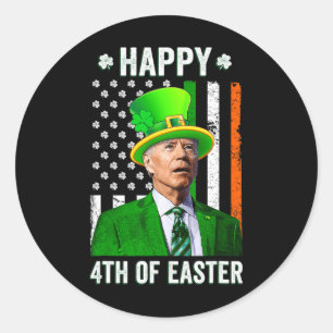 Glückwunsch 4. Osterspass Joe Biden St Patricks Da Runder Aufkleber