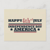 Glückwunsch 4. Tag der Unabhängigkeit Amerikas Feiertagspostkarte (Vorderseite)