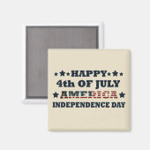Glückwunsch 4. Tag der Unabhängigkeit Amerikas Magnet (Vorderseite/Rückseite)