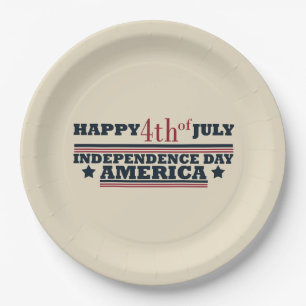 Glückwunsch 4. Tag der Unabhängigkeit Amerikas Pappteller