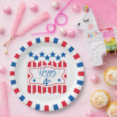 Glückwunsch 4. US Flagge ID138 Pappteller (Party)