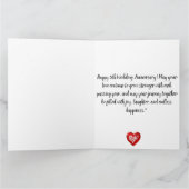 Glückwunsch 5. Hochzeitstag Orange Blume Bird Karte (Innenseite)