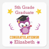 Glückwunsch 5. Klasse Quadratischer Aufkleber (Vorderseite)