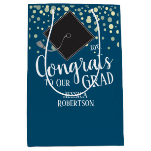 Glückwunsch Abschluss Class of 2020 Blue Mittlere Geschenktüte