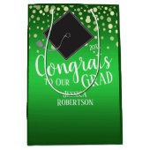 Glückwunsch Abschluss Class of 2020 Green Mittlere Geschenktüte (Vorderseite)