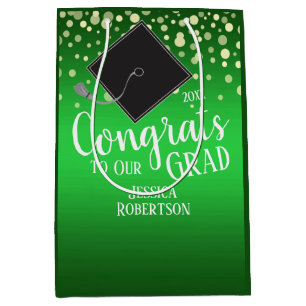 Glückwunsch Abschluss Class of 2020 Green Mittlere Geschenktüte