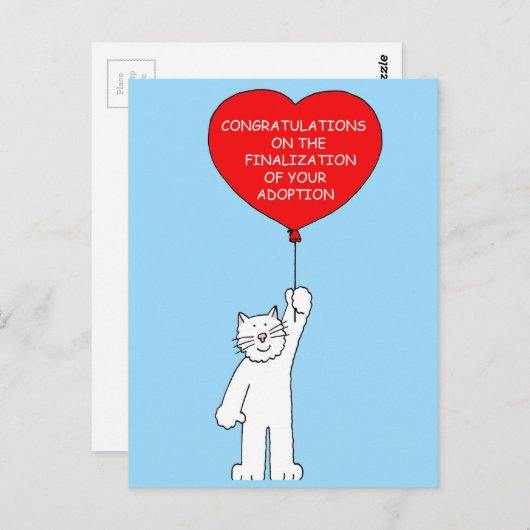 Glückwunsch Abschluss der Adoption Postkarte (Vorne/Hinten)