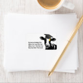 Glückwunsch Abschluss Funny Cow in Cap Adressaufkleber (Insitu)