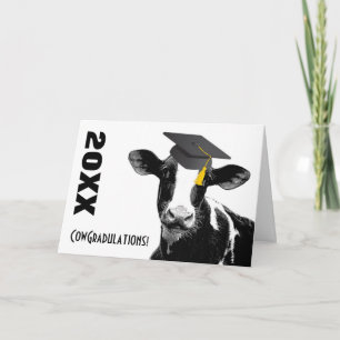 Glückwunsch Abschluss Funny Cow in Cap Karte