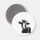 Glückwunsch Abschluss Funny Cow in Cap Magnet (Vorderseite/Rückseite)