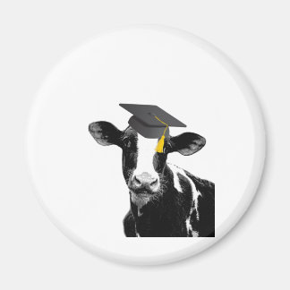Glückwunsch Abschluss Funny Cow in Cap Magnet
