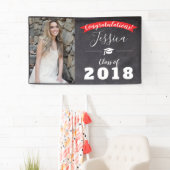 Glückwunsch-Abschluss-Klassen-schwarze/rote Fahne Banner (Insitu)