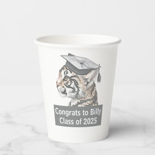 Glückwunsch Abschluss Personalisiert Pappbecher (Rückseite)