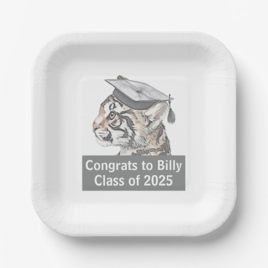 Glückwunsch Abschluss Personalisiert Pappteller (Vorderseite)