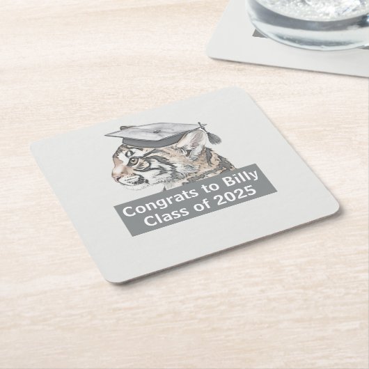 Glückwunsch Abschluss Rechteckiger Pappuntersetzer (angewinkelt)