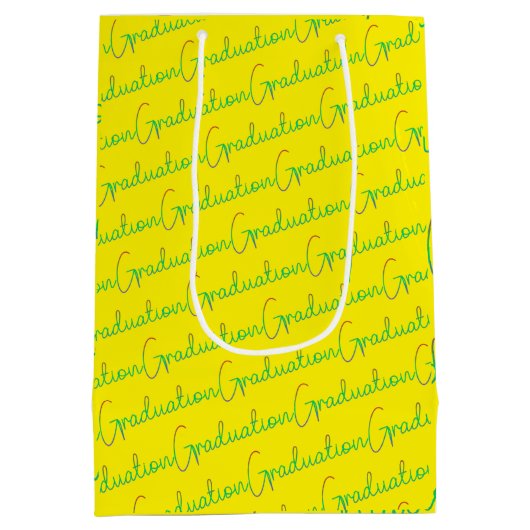 Glückwunsch Abschluss Wrapping Paper Mittlere Geschenktüte (Rückseite)