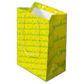 Glückwunsch Abschluss Wrapping Paper Mittlere Geschenktüte (Rückseite Schrägansicht)