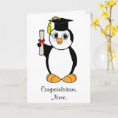 Glückwunsch-Abschlusskundengerechter Penguin Karte (Gelbe Blume)