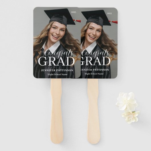 Glückwunsch Absolvent Abschlussfoto Abitur Fächer (Vorne und Hinten)