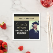 Glückwunsch Absolvent! Bachelor-Abschluss Foto  Serviette (Beispiel)