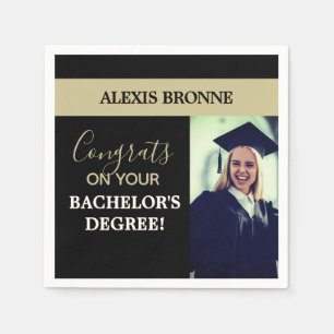 Glückwunsch Absolvent! Bachelor-Abschluss Foto  Serviette