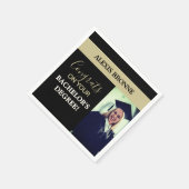 Glückwunsch Absolvent! Bachelor-Abschluss Foto  Serviette (Ecke)