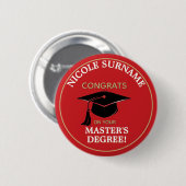 Glückwunsch, Absolvent! Benutzerdefinierter Master Button (Vorne & Hinten)