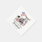 Glückwunsch Absolvent Bücher und Sprudel Design Se Serviette (Ecke)