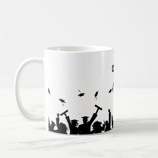 Glückwunsch Absolvent Einfache Minimale Benutzerde Kaffeetasse (Links)