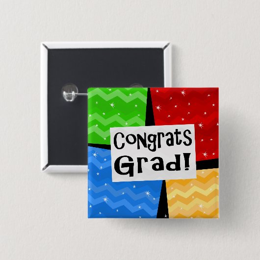 Glückwunsch-Absolvent-festliches Button (Vorne & Hinten)