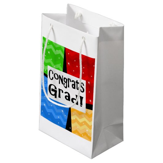 Glückwunsch-Absolvent-festliches Kleine Geschenktüte (Rückseite Schrägansicht)