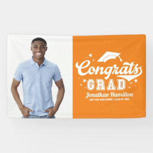 Glückwunsch Absolvent Orange Abschlussfeier Foto Banner