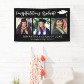 Glückwunsch Absolventenmütze Schwarz 3 Foto Abschl Banner (Insitu)