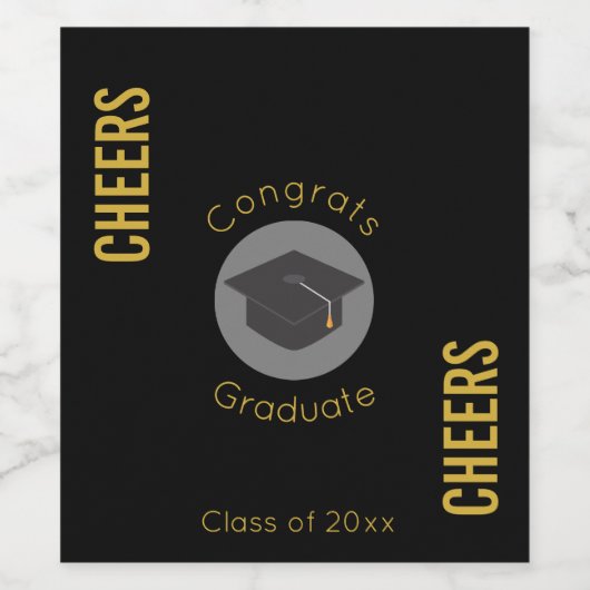 Glückwunsch absolvieren den Graduiertenstudium mit Weinetikett (Einzelnes Label)