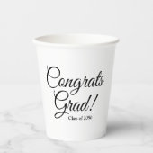 Glückwunsch absolvieren Schwarz-weißes Jahr der be Pappbecher (Vorderseite)