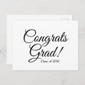 Glückwunsch absolvieren Schwarz-weißes Jahr der be Postkarte (Vorne/Hinten)