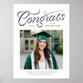 Glückwunsch absolvieren trendy Foto Graduiertenpar Poster (Vorne)