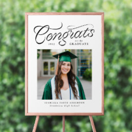 Glückwunsch absolvieren trendy Foto Graduiertenpar Poster