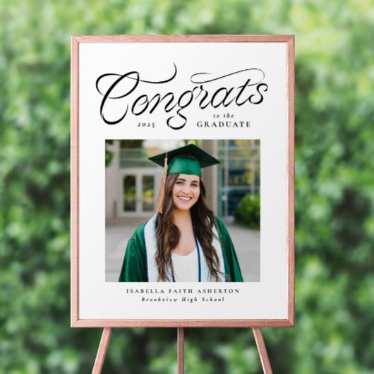 Glückwunsch absolvieren trendy Foto Graduiertenpar Poster