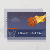 Glückwunsch an Basketball Team gewinnt Postkarte (Vorne/Hinten)