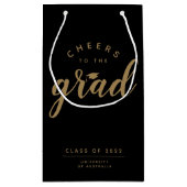 Glückwunsch an den Grad| Einfache Black & Gold Ges Kleine Geschenktüte (Rückseite)