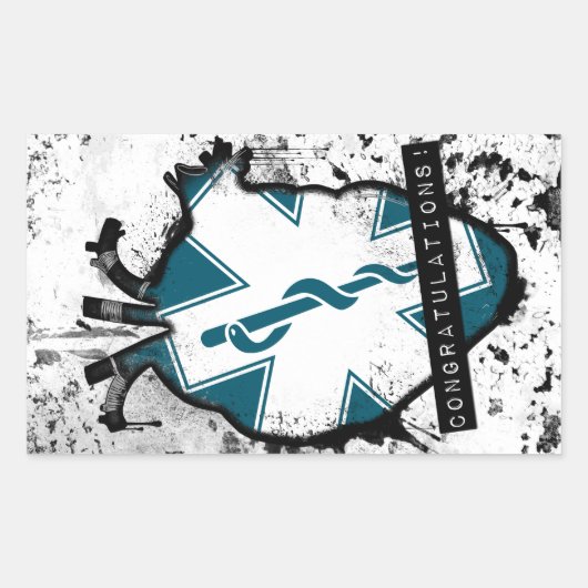 Glückwunsch an den Mitarbeiter des medizinischen N Rechteckiger Aufkleber (Vorderseite)