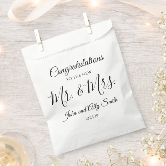 Glückwunsch an den neuen Herrn & Mrs. Favor Bags Geschenktütchen (Ausgeschnitten)