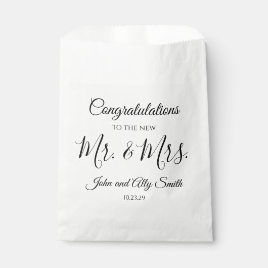 Glückwunsch an den neuen Herrn & Mrs. Favor Bags Geschenktütchen (Vorderseite)