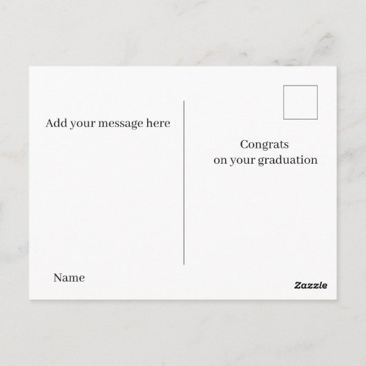 Glückwunsch an den süßen Abschluss Postkarte (Rückseite)