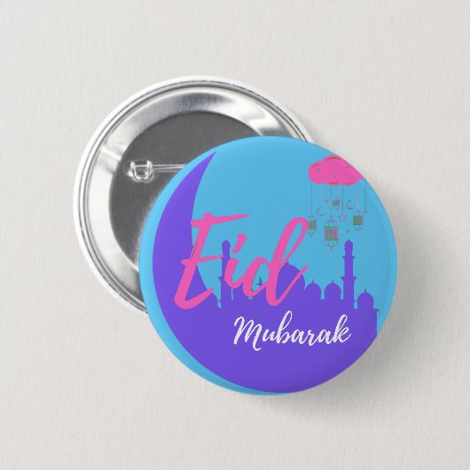 Glückwunsch an Eid Mubarak Button (Vorne & Hinten)
