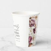 Glückwunsch an Herrn und Frau Burgundy Fall Verlob Pappbecher (Rechts)