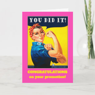 Glückwunsch an Werbeaktion Rosie the Riveter Karte