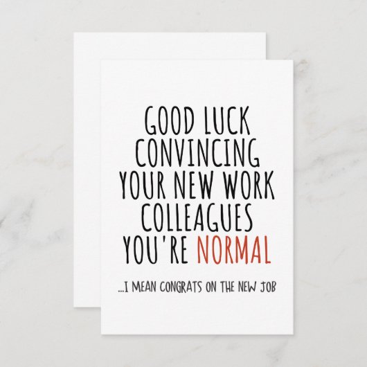 Glückwunsch auf dem neuen Arbeitsplatz Dankeskarte (Vorne/Hinten)