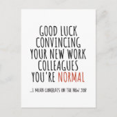 Glückwunsch auf dem neuen Arbeitsplatz Postkarte (Vorderseite)